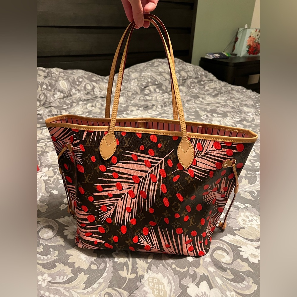Louis Vuitton Monogram Jungle Dots Neo Neverfull MM Sugar Pink Poppy